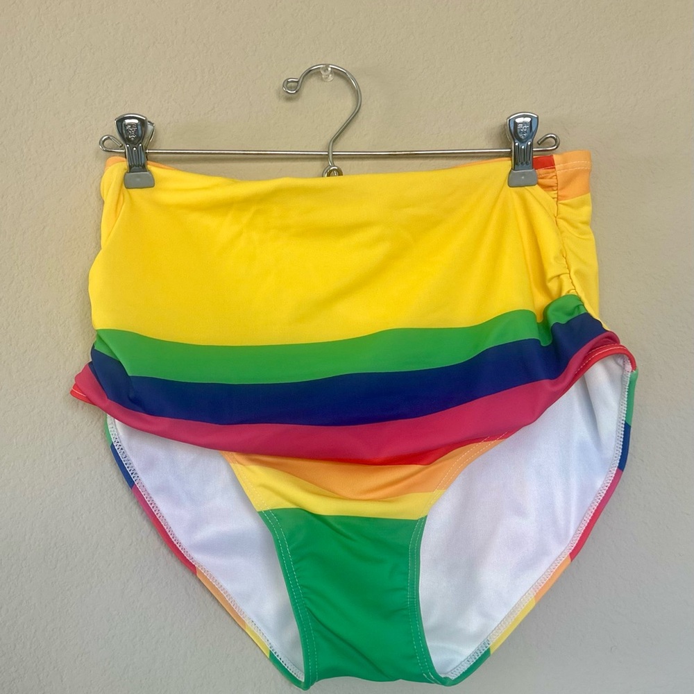 Nwot - Rainbow Striped Bikini Set - image 4